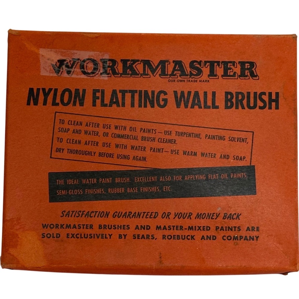 Vintage Workmaster Flattening Brush 6in Exc 1956 Sears Wall Brush #3060 Nylon